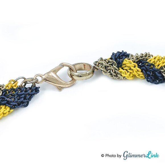 Tri Color Braided Chain Necklace - Picture 8 of 9